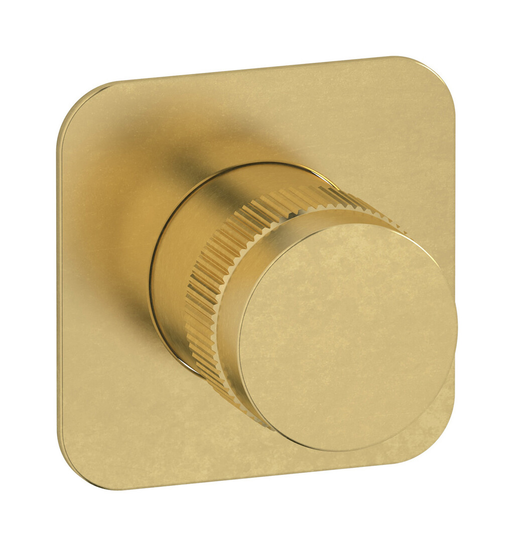 Комплект внешних частей настенного прогрессивного смесителя на 1 потребителя. WE ARE IB rx300on Natural Brass Reflex