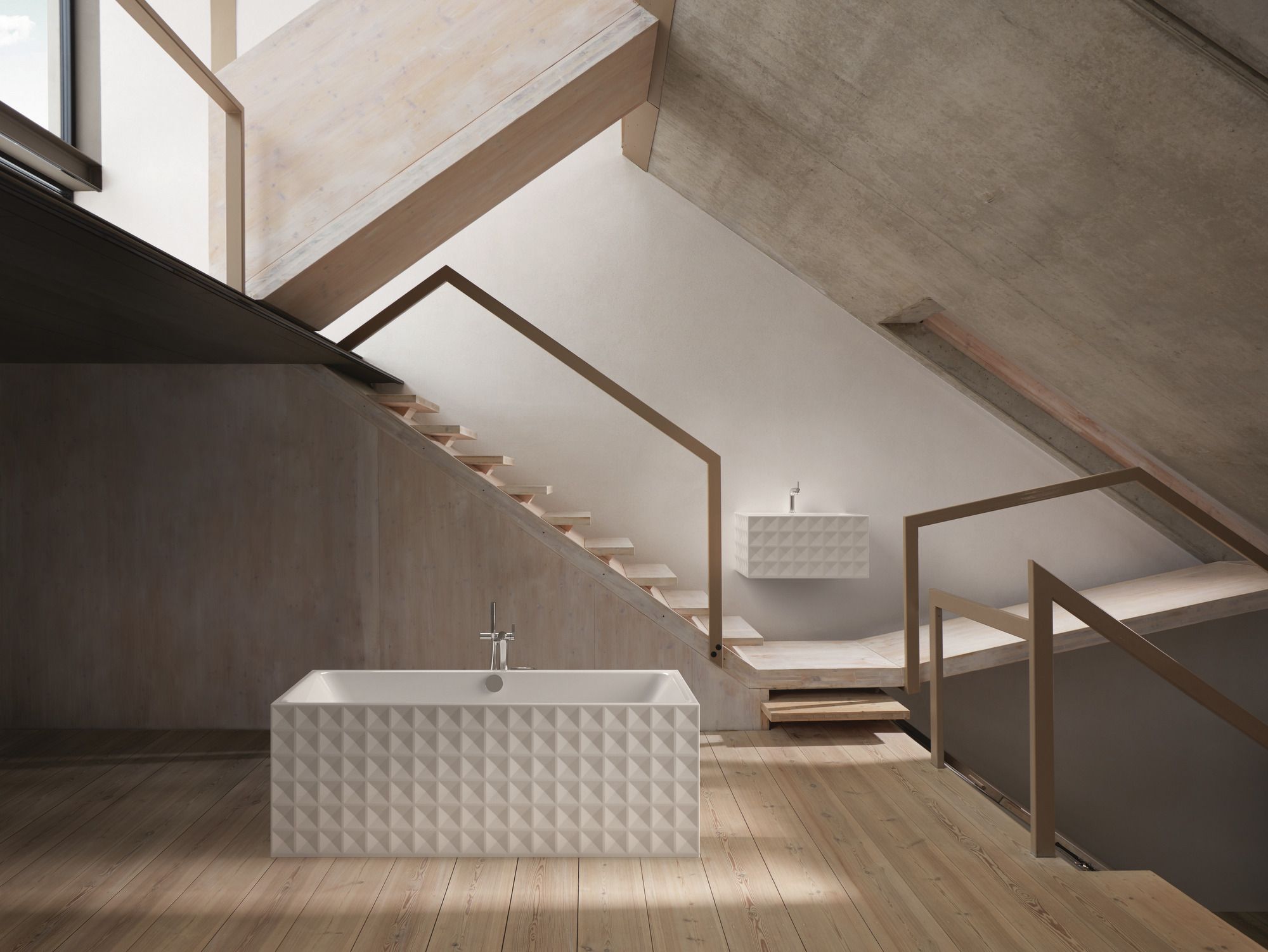 Прямоугольный подвесной умывальник из эмалированной стали Bette BetteLoft Ornament ARCH-00046046