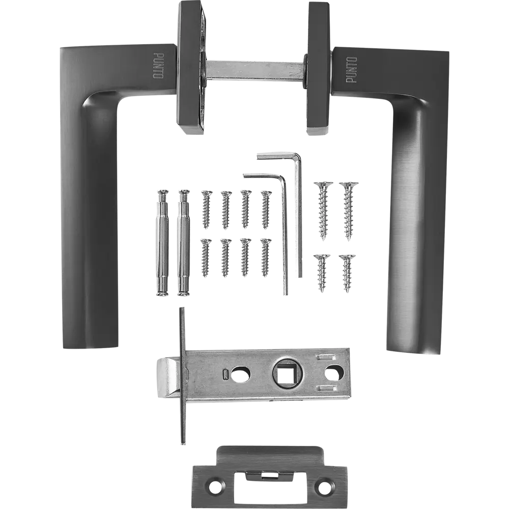 Дверные ручки Punto Blade без запирания комплект цвет графит/хром STLM-2052004 - Вид №1