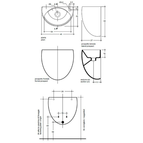 41895 Подвесная раковина настенная овальная   белая Santreyd  - Вид №1