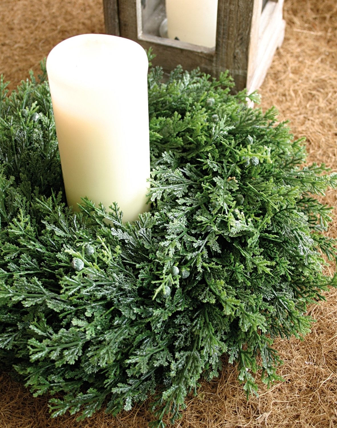 5753 883 a2 Венок из искусственного кипариса, синтетический материал, Ø 38 см, зеленый H-andreas 