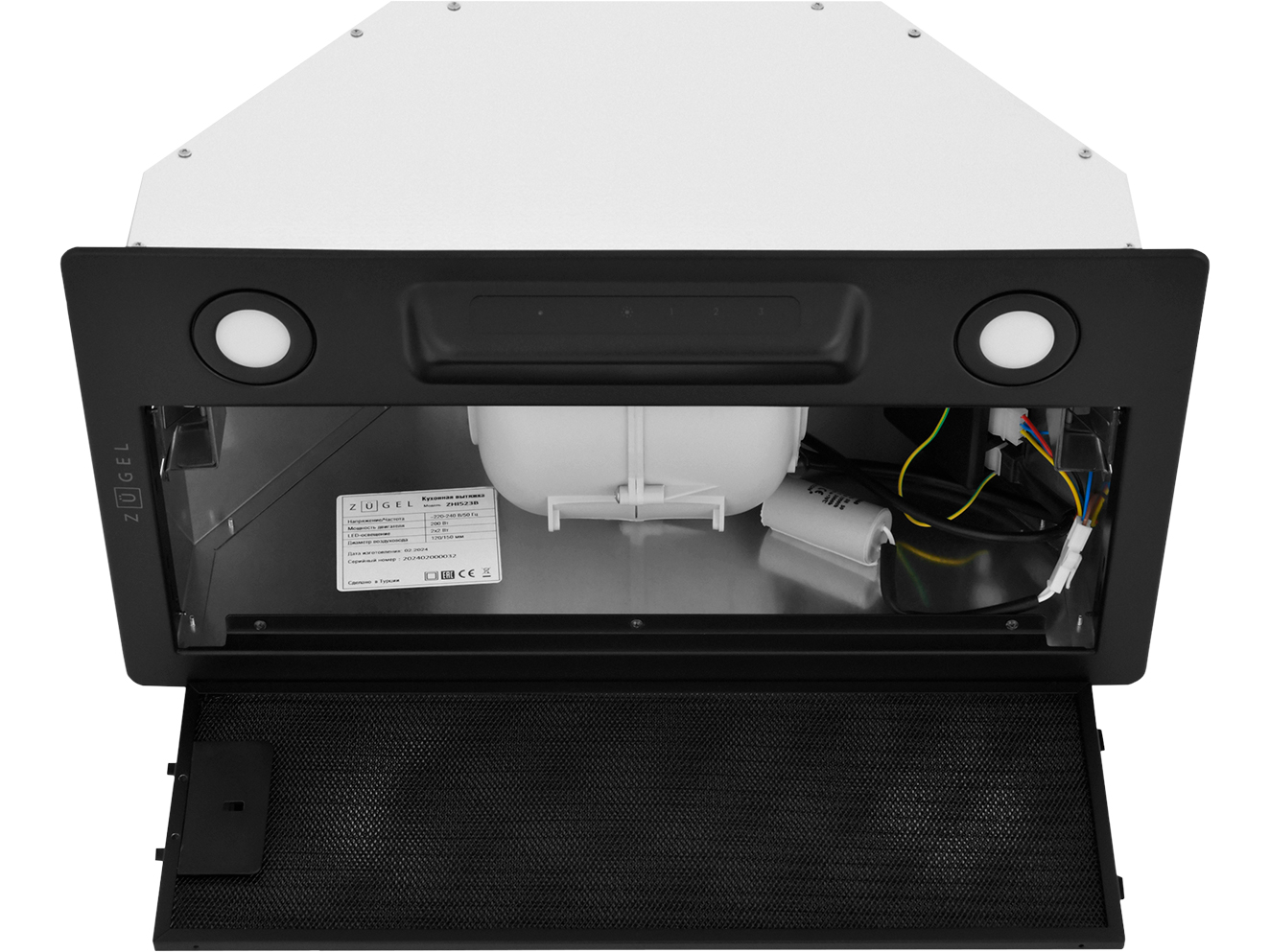 9175461 Вытяжка полновстраиваемая ZUGEL ZHI523B черный STDN-0084326 - Вид №5