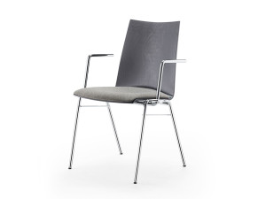 Штабелируемый стул из шпона с подлокотниками