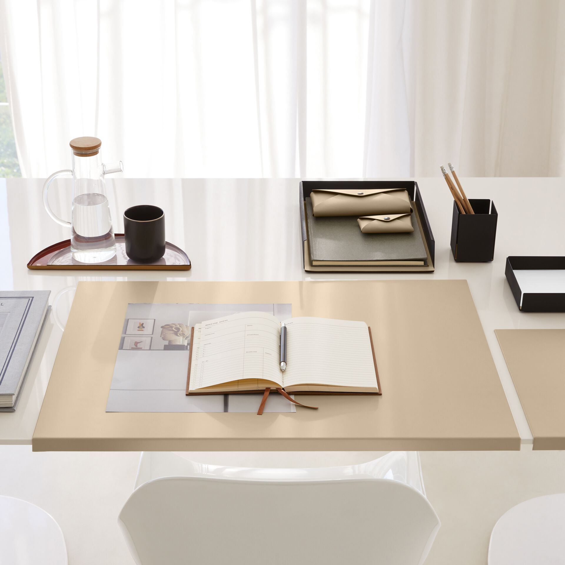 Лоток для документов из нержавеющей стали и кожи EGLOOH Муар ARCH-00027153 - Вид №32