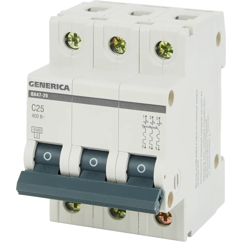 Автоматический выключатель Generica ВА47-29 3Р для защиты электросети 84798312 STLM-0055298 - Вид №4