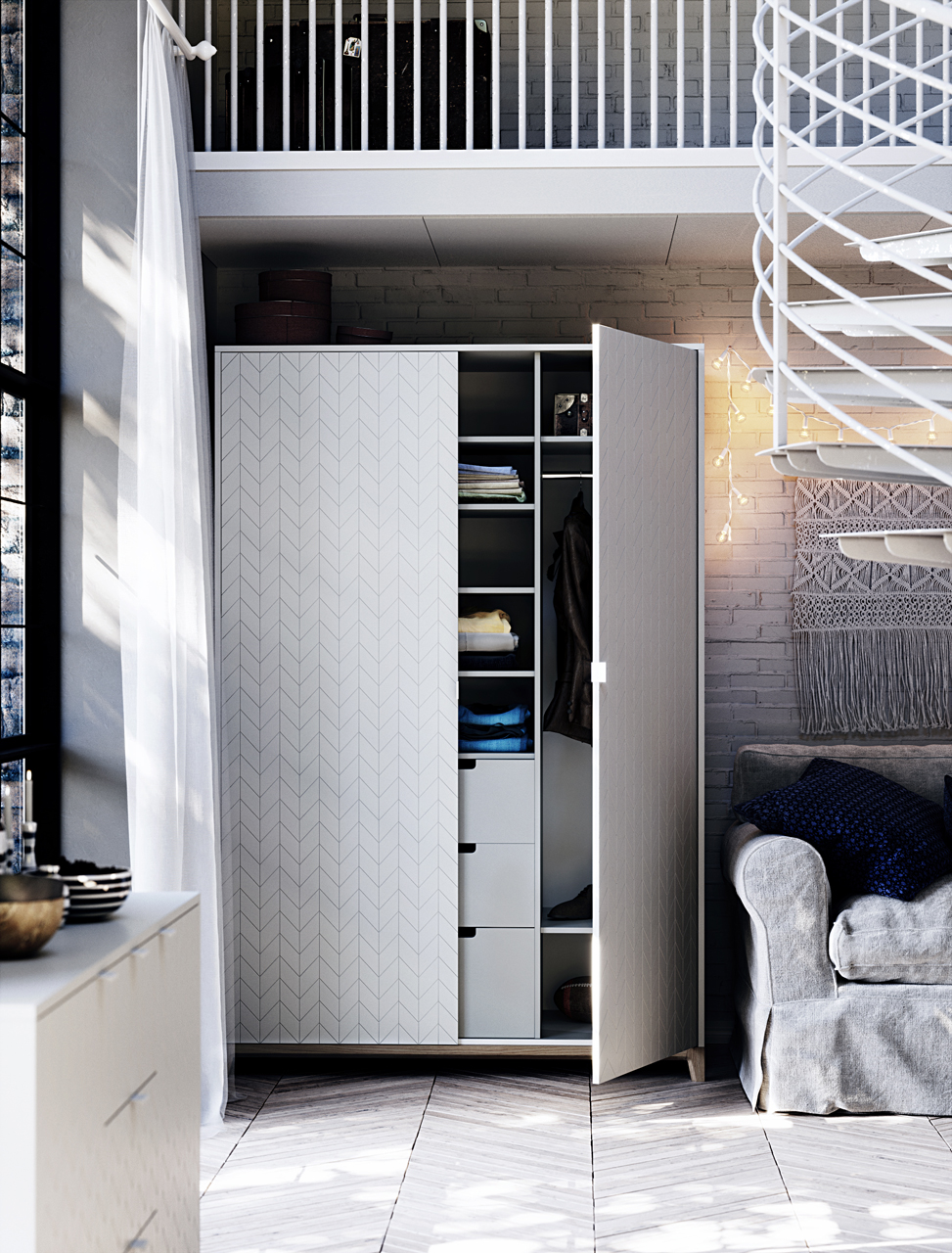 Шкаф распашной двухдверный белый Case THE IDEA  210350 Белый  - Вид №3