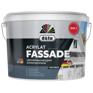 Краска фасадная Dufa Acrylat Fassade матовая цвет прозрачный база C 9 л