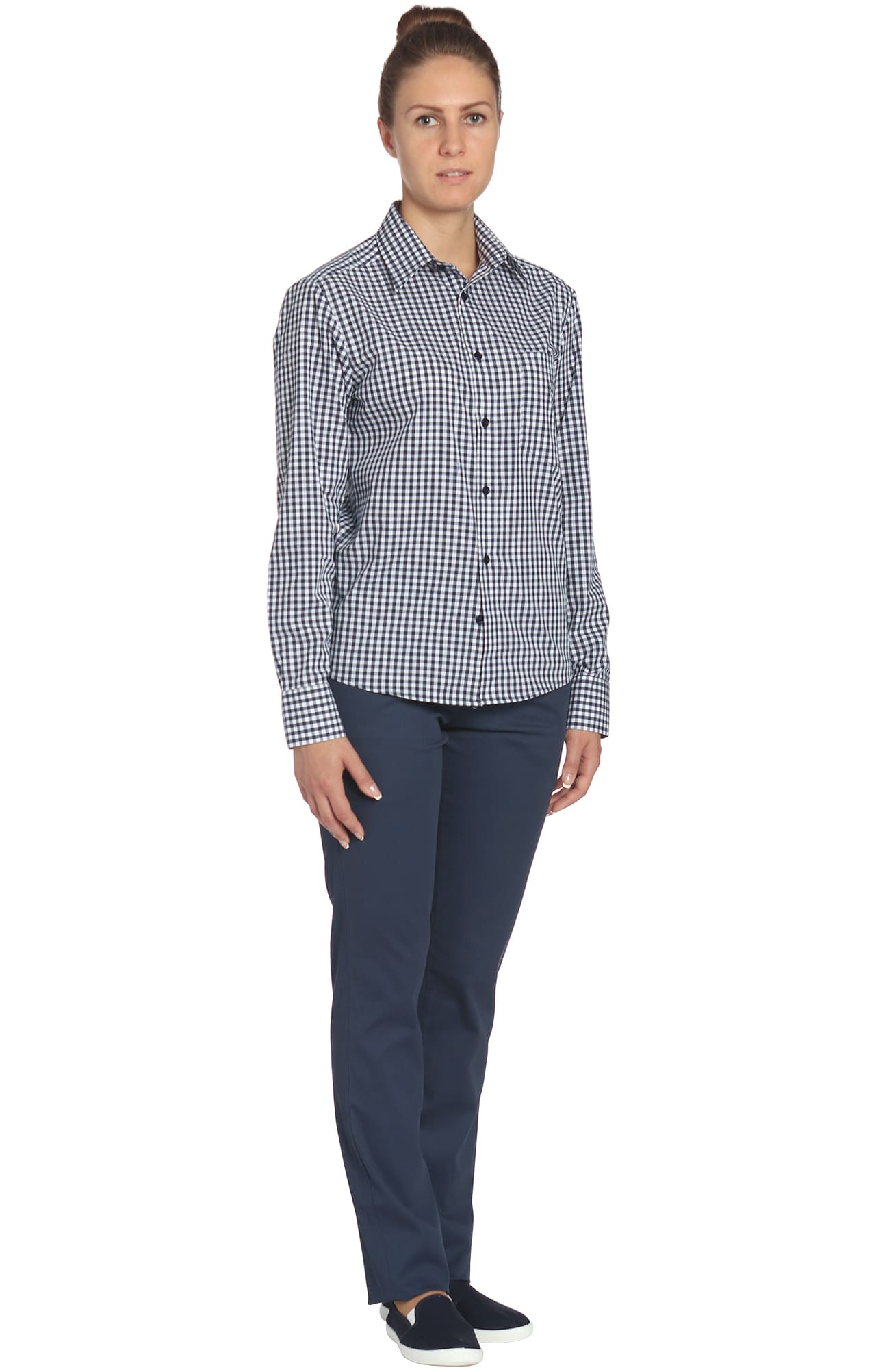 67793 Рубашка в клетку mini check blue-white (мелкая клетка сине-белая) HIPSTER  Толстовки, рубашки, футболки, тенниски  размер 56 (112)  - Вид №2