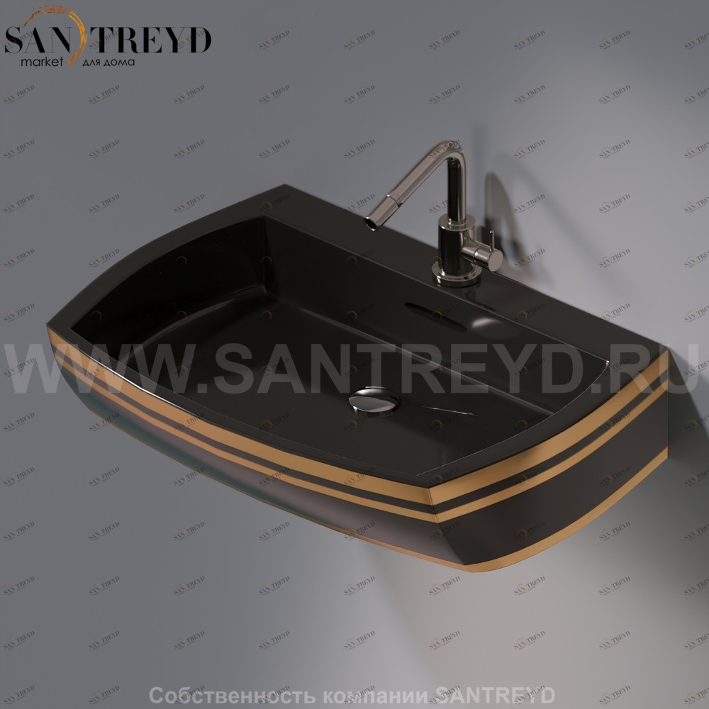 L283.476G Подвесная раковина настенная овальная A. e T. Italia SQUARE черная AeT ITALIA