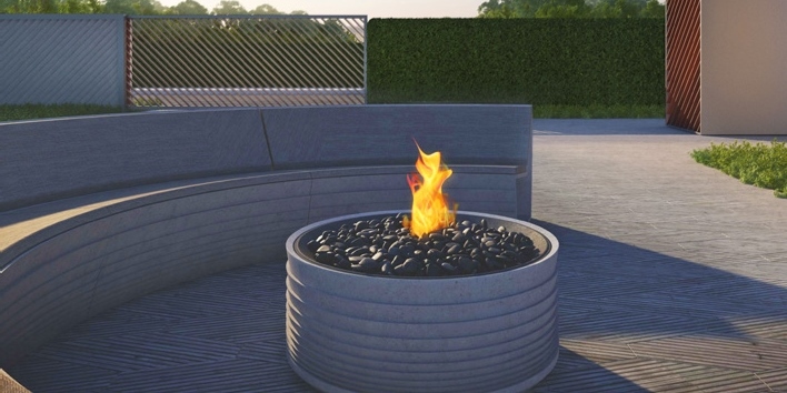 BetOn Скамья из фибробетона с подушками радиусный сегмент ЗОНЫ ОТДЫХА ИЗ ФИБРОБЕТОНА LA01R - Вид №2