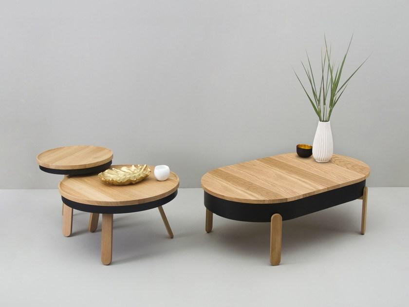 Woodendot Овальный журнальный столик из дуба со встроенным ящиком sun-id-1382926 - Вид №1