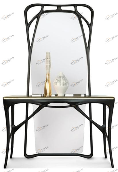 Bellotti Ezio Консоль из ясеня со столешницей, покрытой лаком жидкой бронзы Gea 2019-35