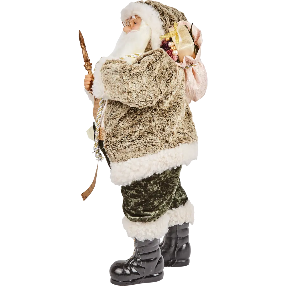 Фигурка декоративная «Дед Мороз со свитком», 60 см, пластик, цвет зелёный/бежевый RELANCE STLM-2062094 - Вид №3