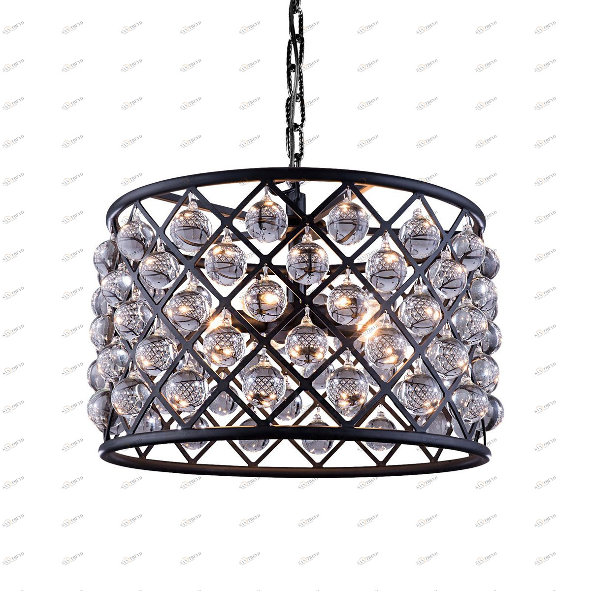 Светильник подвесной 27х42 см черный Spencer KR0277P-4 DELIGHT COLLECTION ДИЗАЙНЕРСКИЕ 00-3883056 Прозрачный;черный 