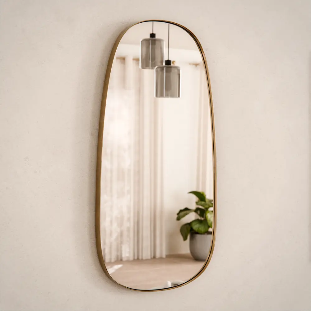 INSPIRE Glam Brass — зеркало с латунной рамкой для элегантного интерьера 86484803 STLM-1392735