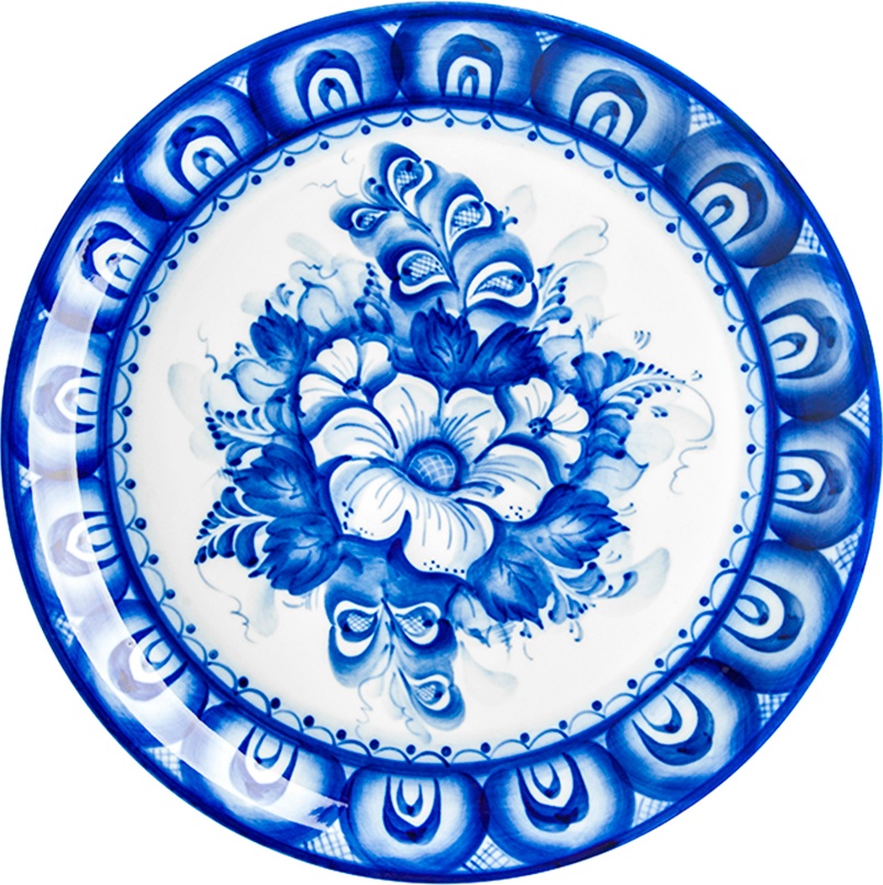 10618207 Гжельский фарфоровый завод Тарелка "Подарочная" нр (авт.работа) Фарфор, Керамика 