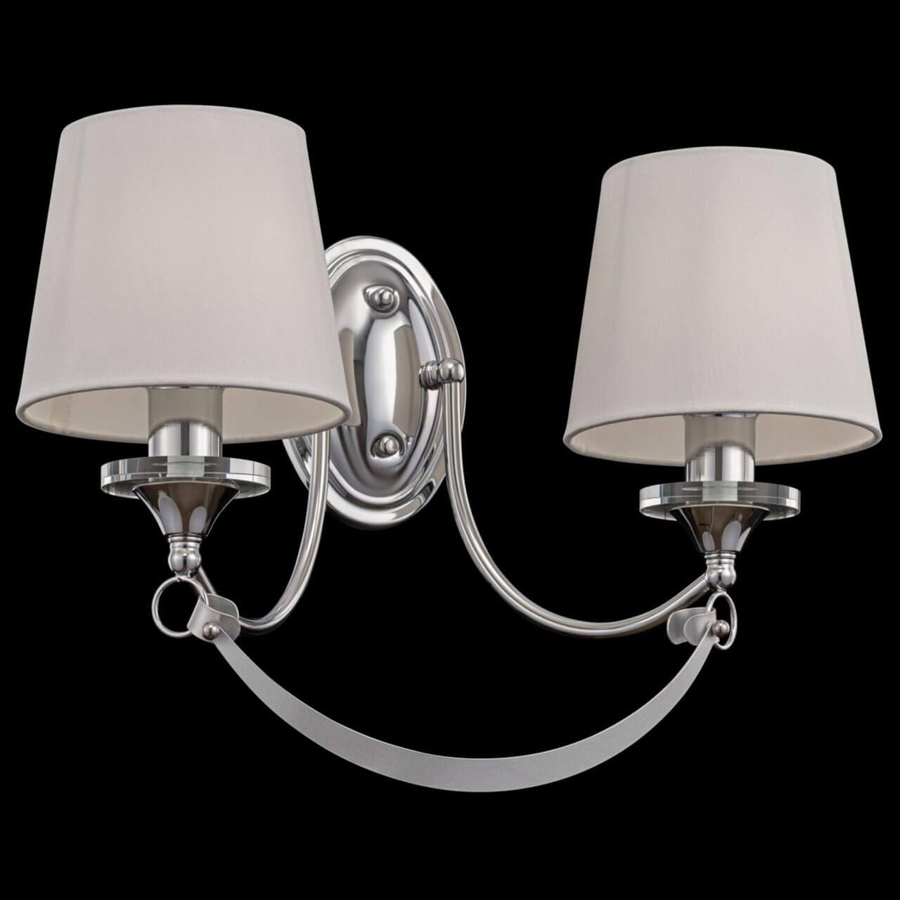 Бра металлическое с абажуром на 2 лампы белое Ariana FR5081WL-02CH FREYA ARIANA 00-3931805 Белый;серебро  - Вид №2