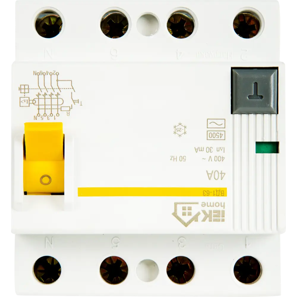 IEK HOME УЗО ВД1-63 - защита от токов утечки 40А 18078501 STLM-0009439 - Вид №1