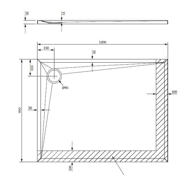 Нескользящий прямоугольный поддон для душа из композитного материала OMNIRES Stone ARCH-00033098 - Вид №5