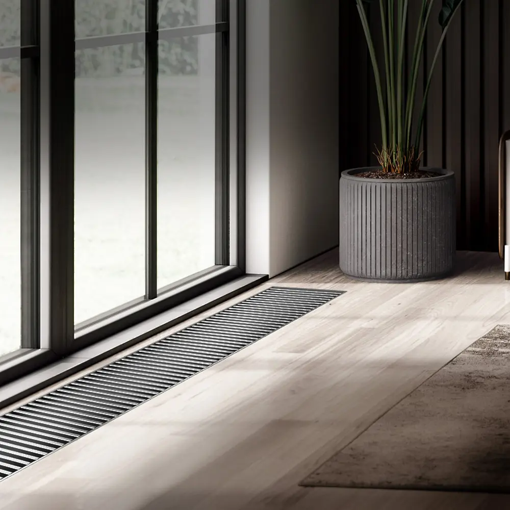 Внутрипольный конвектор Royal Thermo Atrium 1200x250x90 мм боковое подключение 1 теплообменник с решеткой STLM-2002033 - Вид №5