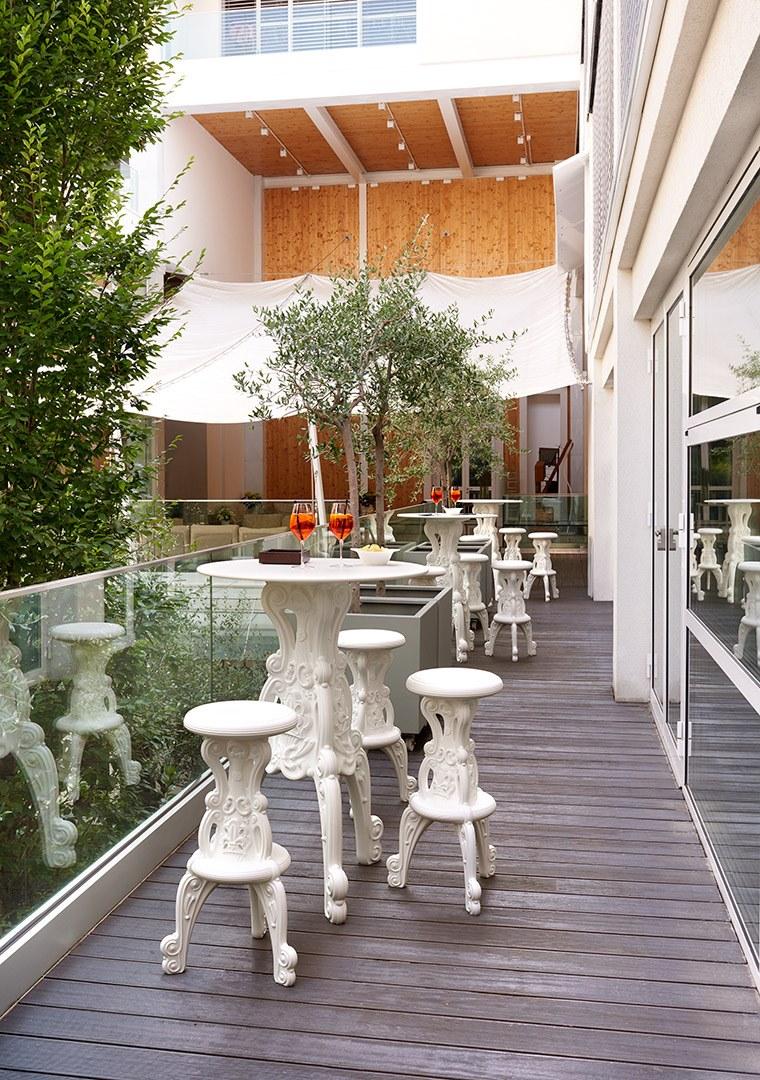 SLIDE Стол высокий круглый полиэтиленовый контрактный Design of love sun-id-1408341 - Вид №2