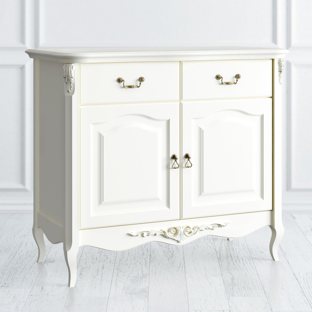 Комод с ножками и 2 ящиками 110х94 см слоновая кость состаренный декапе Romantic KREIND ROMANTIC 00-3879912 Разноцветный;бежевый Santreyd - Вид №1