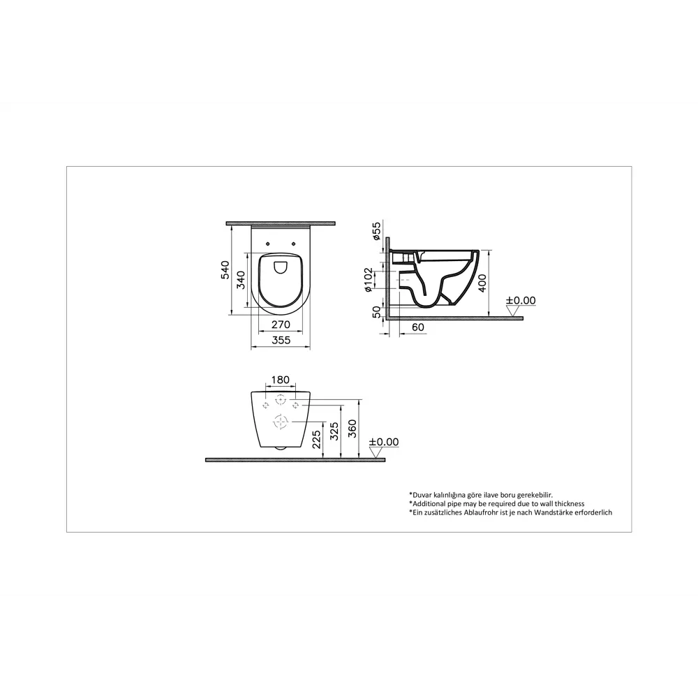 Vitra Mainz — подвесной унитаз с инсталляцией, белый 89413648 STLM-1566806 - Вид №3