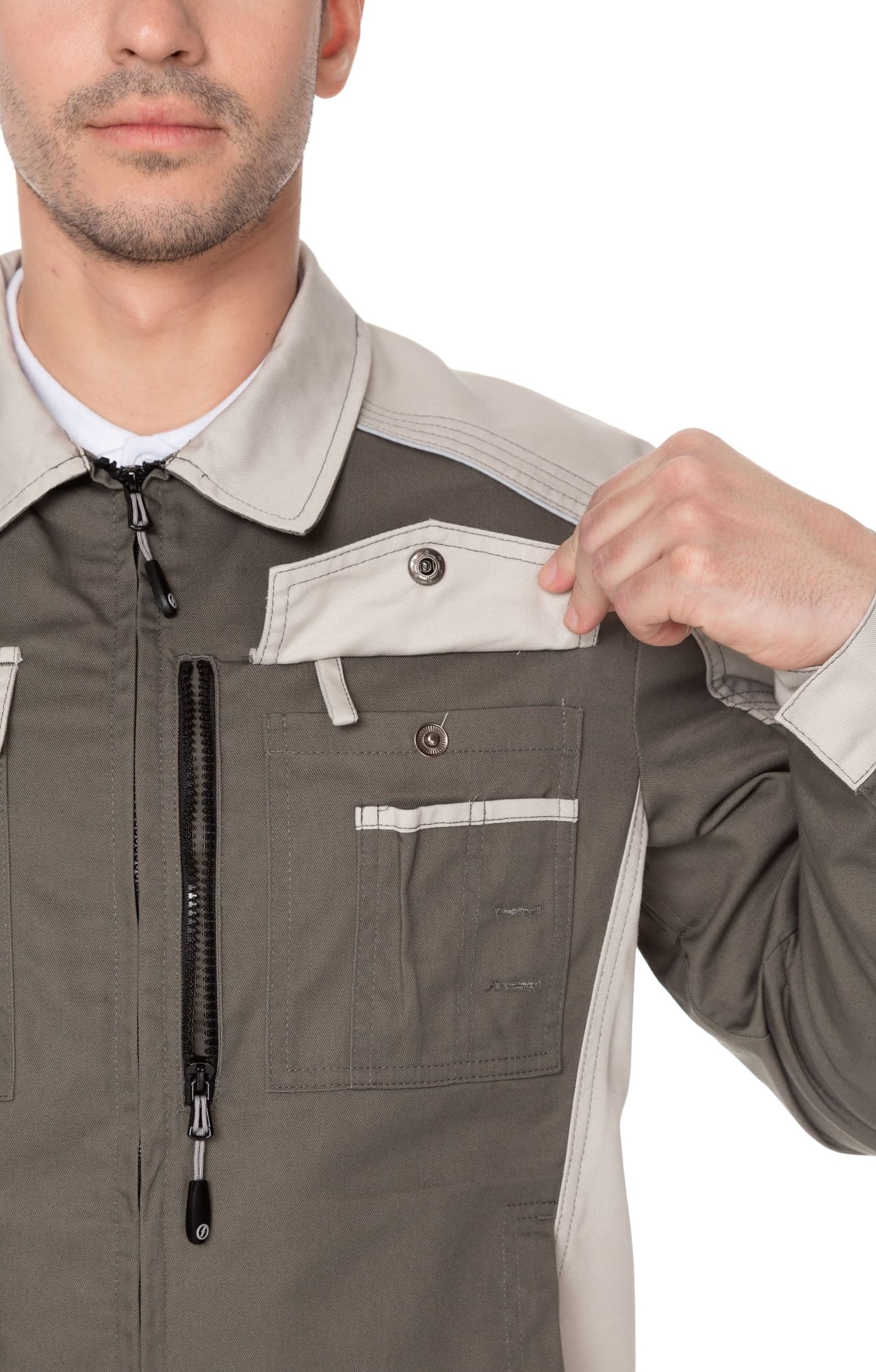 4957100 Костюм  NEW серый хаки с серым песком STATUS  Летняя спецодежда  размер 48-50/182-188  - Вид №15