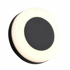 Уличный настенный светильник светодиодный D 21,5 см черно-белый CLT CLT 340W215R BL CRYSTAL LUX CLT 340 00-3898349 Белый;черный