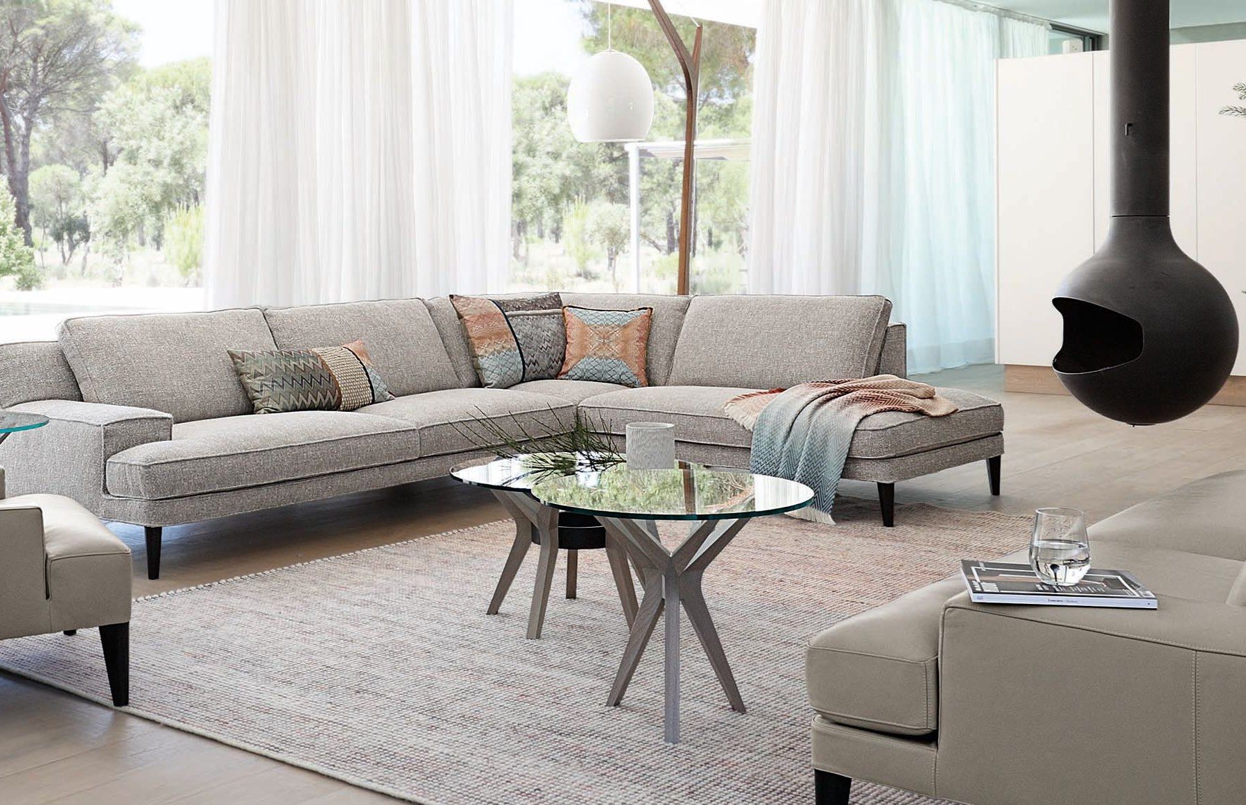 Высокий круглый стол из дерева и стекла ROCHE BOBOIS Aster ARCH-00080371 - Вид №1