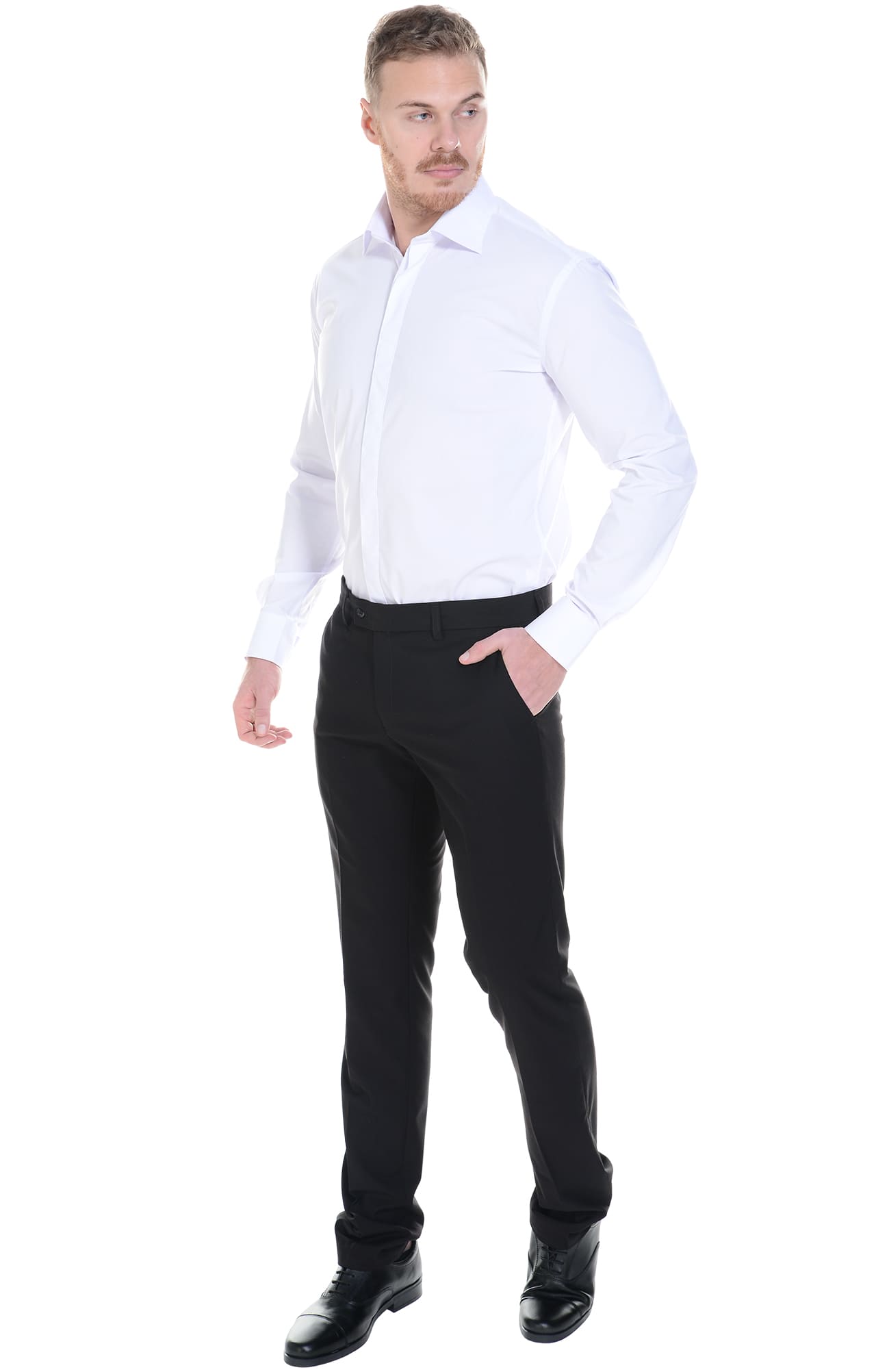 62467 Рубашка мужская  white El-Risto  Корпоративная одежда  размер 42/176-182  - Вид №16