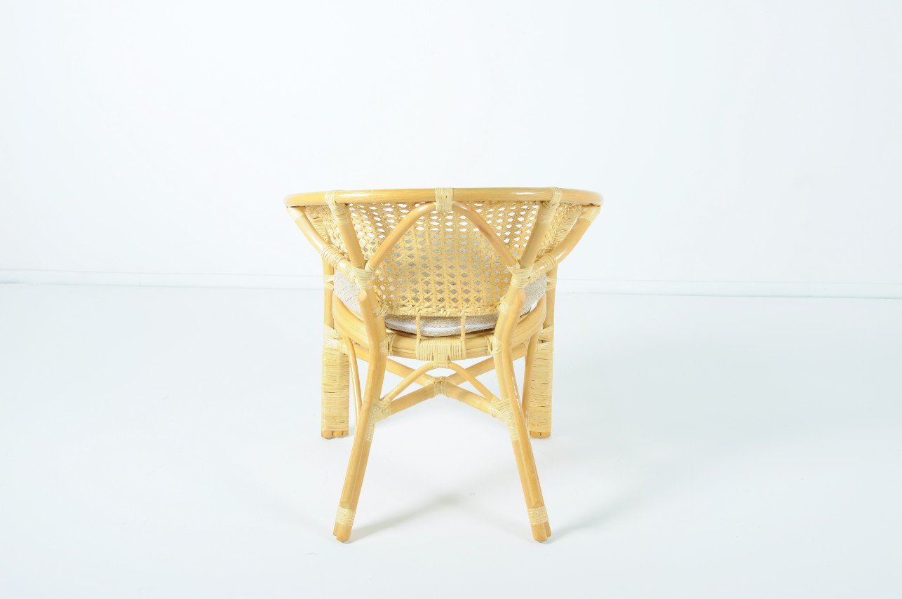 Кресло с подушкой бежевое из ротанга "Мед" 02/15В VINOTTI  00-3885223 Бежевый  - Вид №1