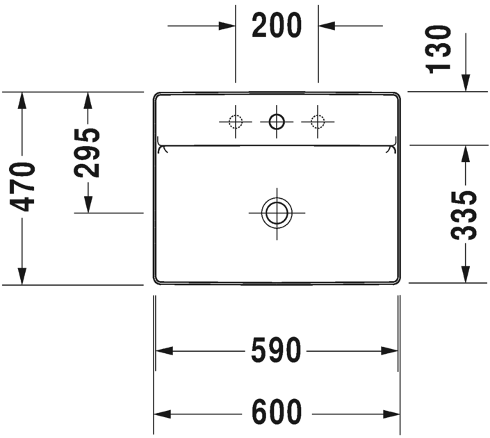 2354600041 Подвесная раковина настенная овальная Duravit DuraSquare - Вид №1