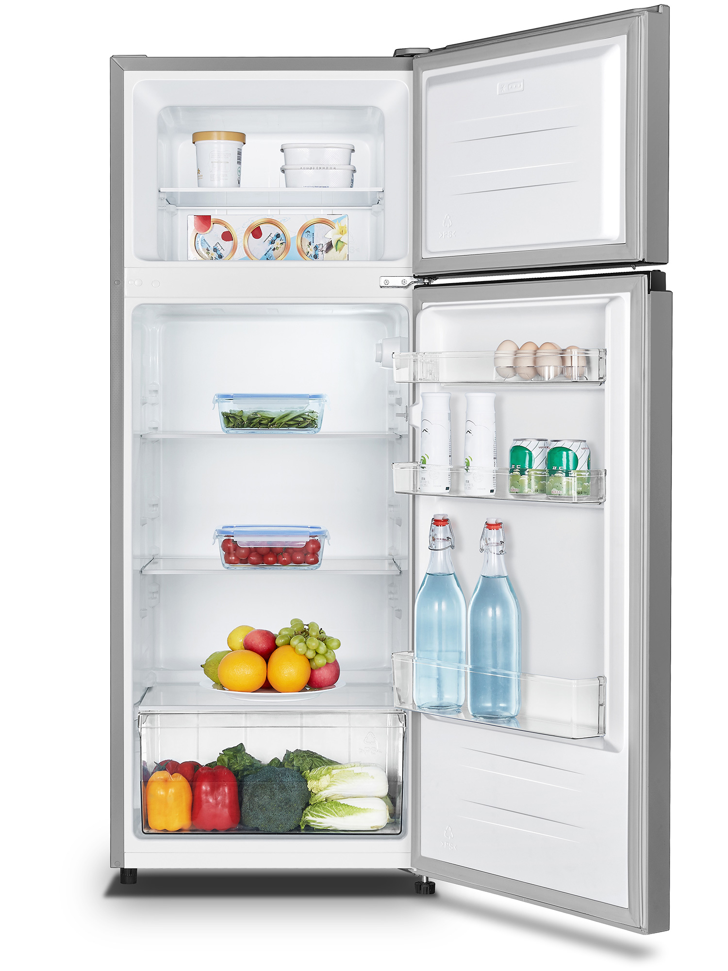 9919948 Холодильник с морозильником   KRAFT KF-DF340S серебристый STDN-0118596 - Вид №1