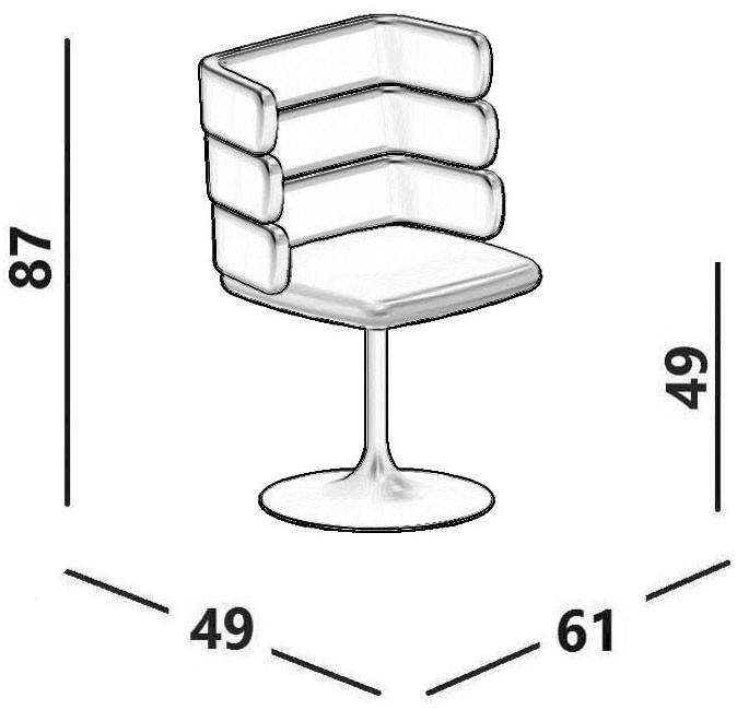 Luxy Кожаное вращающееся кресло на эстакаде с подлокотниками Cluster Cl5 - Вид №4
