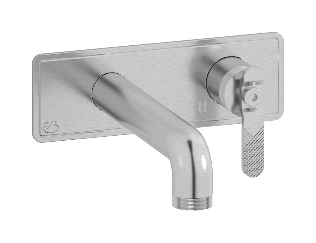 Встроенный в стену смеситель для раковины на 2 отверстия в комплекте с донным клапаном WE ARE IB b2206ss Brushed Nickel Bold