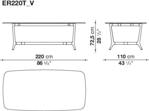 Стеклянный прямоугольный садовый стол B&B Italia Outdoor ARCH-00055856 - Вид №5