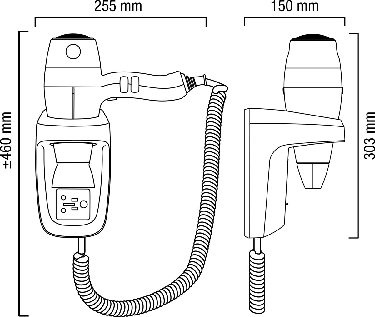 Valera Silent Jet Protect 1200 Shaver White Мод.586.11 / 044.06 - 1200 Вт - Профессиональный фен с настенным держателем и розеткой для бритвы 55861100  - Вид №1