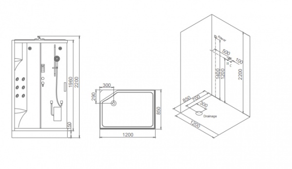 BU102A R Душевая кабина SSWW  - Вид №1