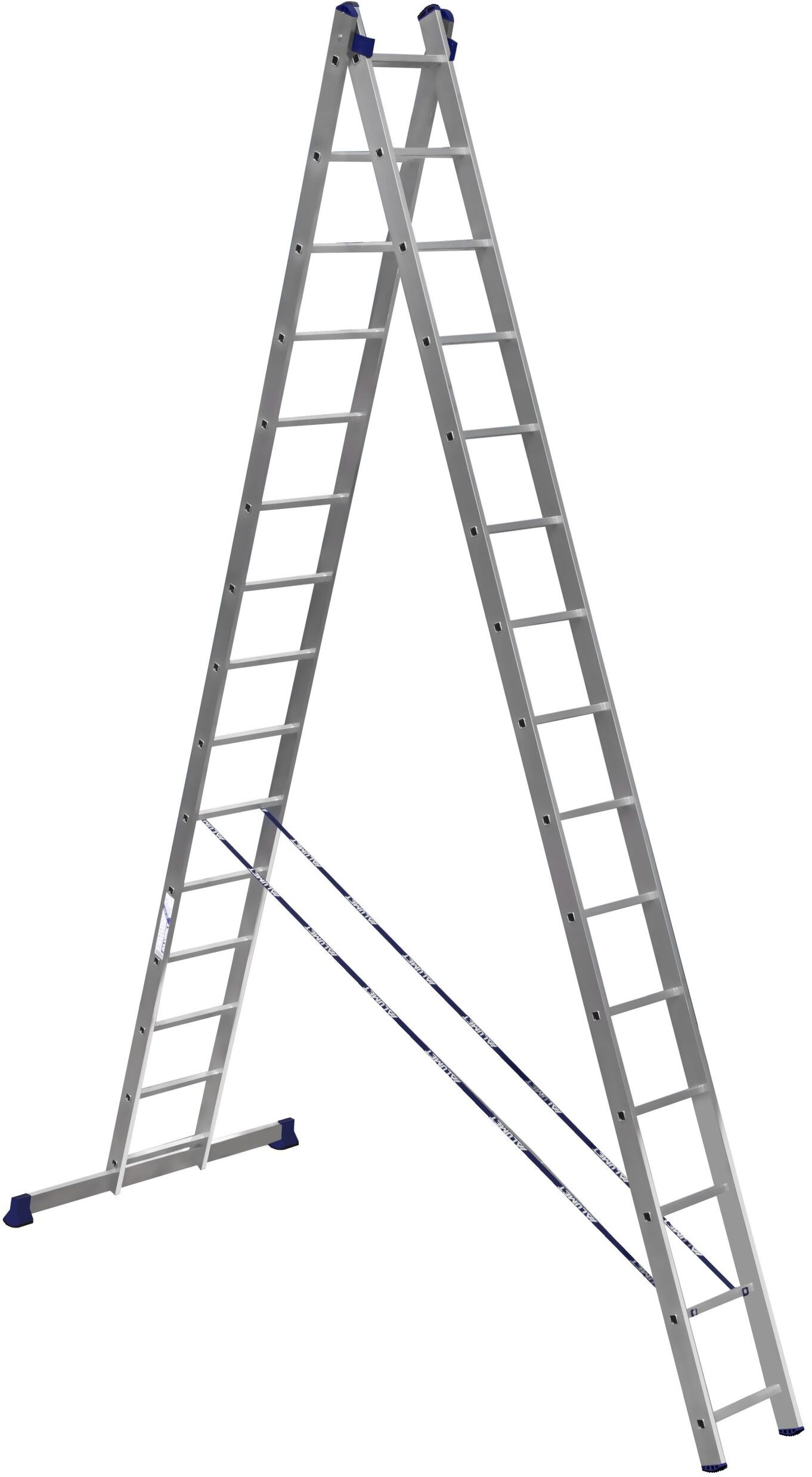 Алюминиевая двухсекционная усиленная лестница 2*15