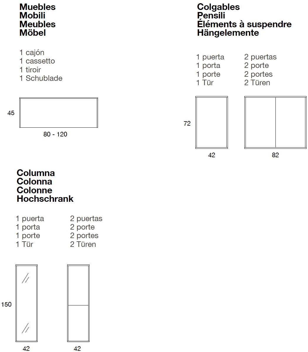 Fiora Настенная тумба под умывальник с ящиками Bloc sun-id-1492187 - Вид №12