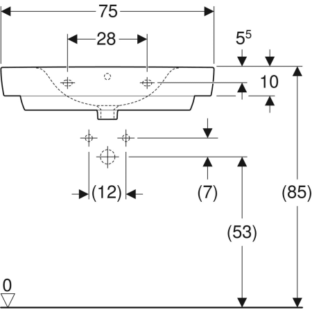 501.726.00.1 Накладная раковина Geberit Renova Plan с полкой Geberit  - Вид №9