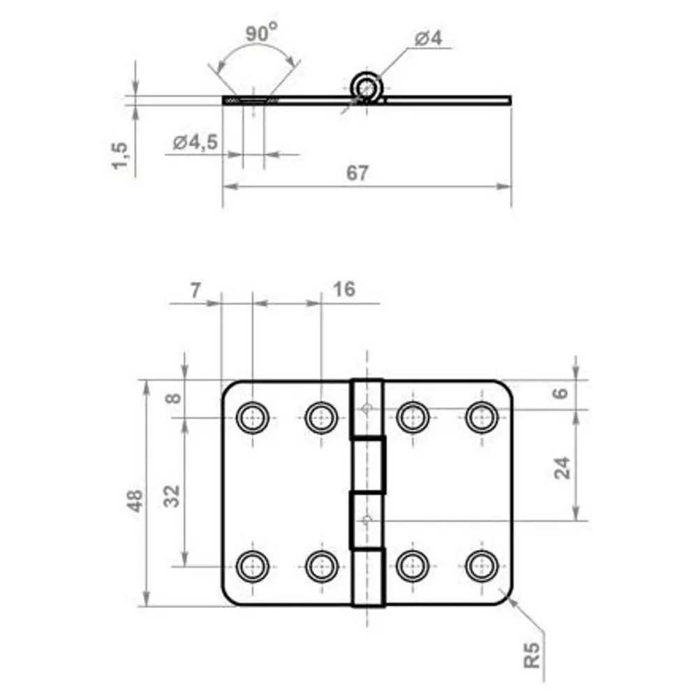 Петля для складывающихся дверей ZMA, 2 шт ЛЕВША STLM-2211465 - Вид №2