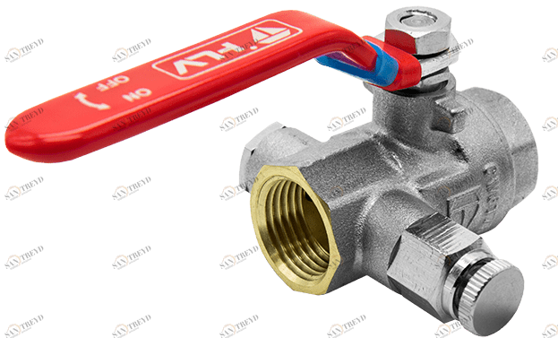 HLV-101245.№.01 Кран шаровой HLV Optima с дренажем и воздухоотводчиком 