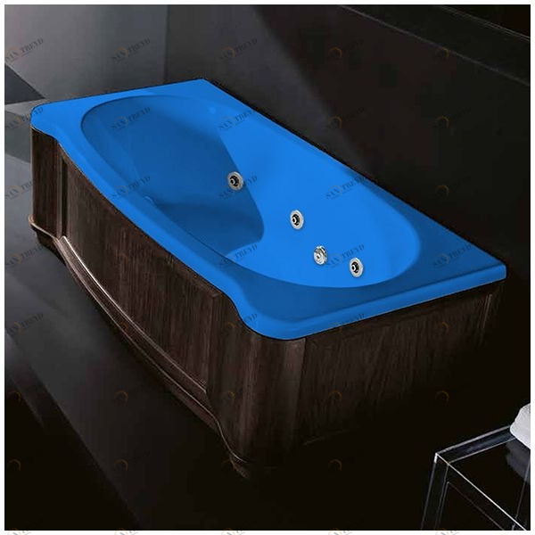 Ванна Gruppo treesse New Classic Young STX-V674B-SX-WV-G голубая с гидромассажем и дезинфекцией прямоугольная левая деревянная панель венге STXV674BSXWVG