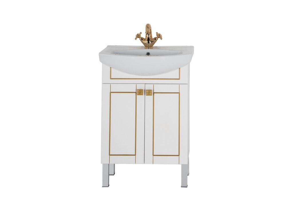 Тумба с раковиной Aquanet Честер 60 белый/золото 0018610400182641 - Вид №2
