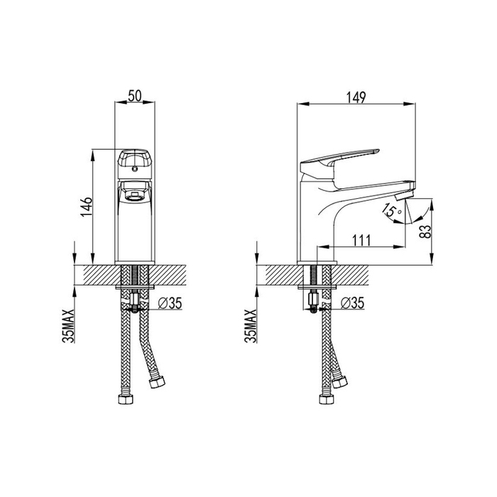 NIASB00M01 Смеситель для умывальника Milardo Niagara - Вид №5