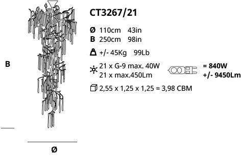 Serip Галогенная подвесная лампа Glamour Ct3267/21 - Вид №1