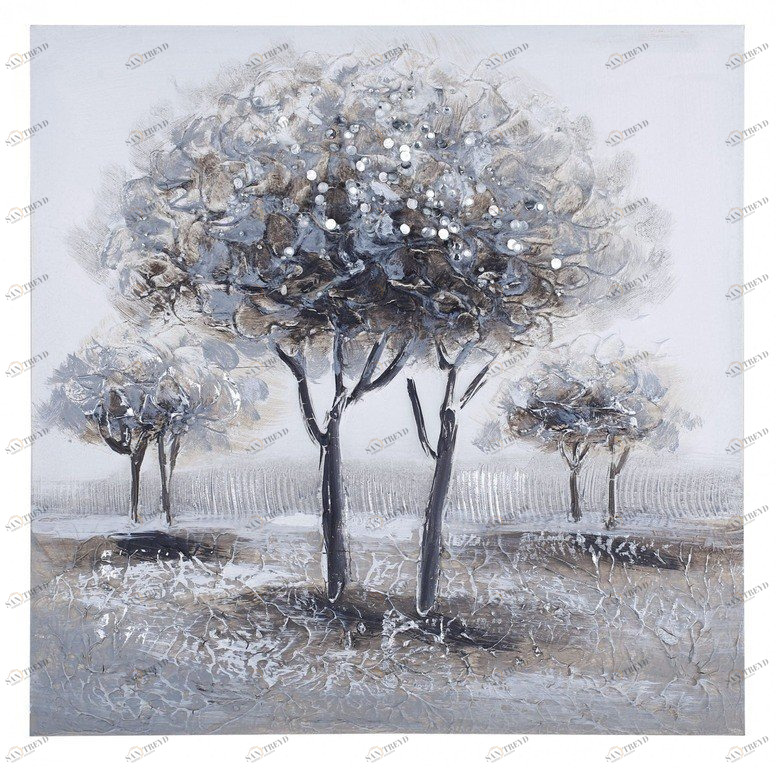 Картина на холсте со стразами темно-серая 40х40 см Tomas Stern TOMAS STERN  00-3872609 Белый;серый;разноцветный 