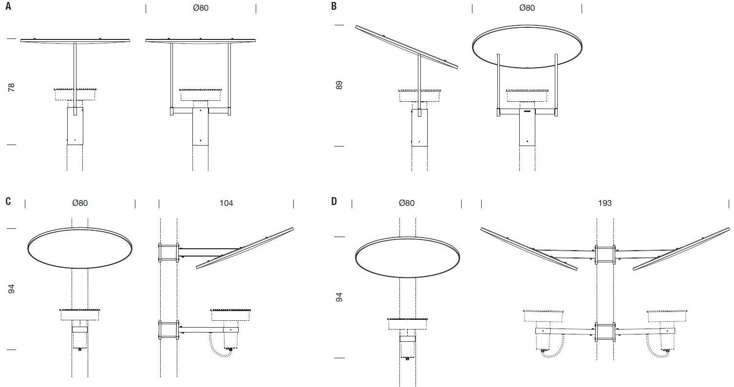 URBIDERMIS Светодиодный уличный фонарь на опоре с непрямым освещением Arne sun-id-1450370 - Вид №3